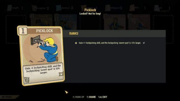 Fallout 76 Lockpicking Perk - How to Get Unlock the Picklock Card