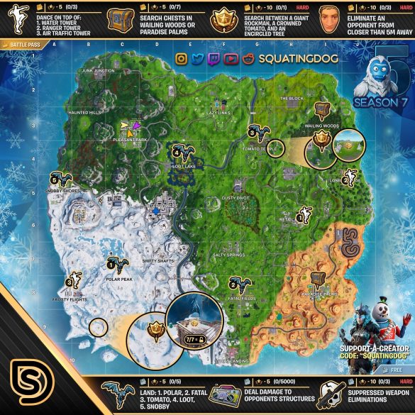 Fortnite Season 7 Week 5 Cheat Sheet with Locations - Gamer Tweak