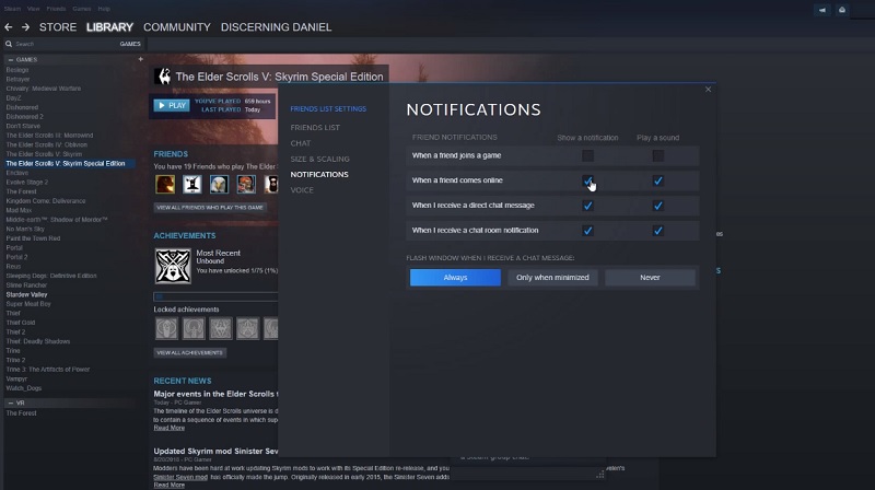 disable steam notification