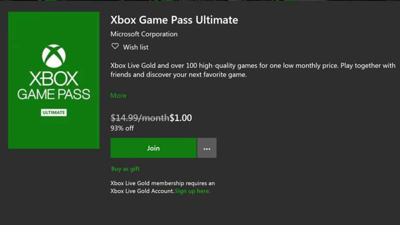 xbox game pass 1 dollar code