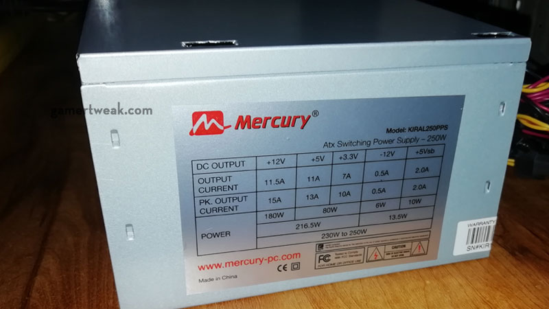 Mercury 250watt PSU Review