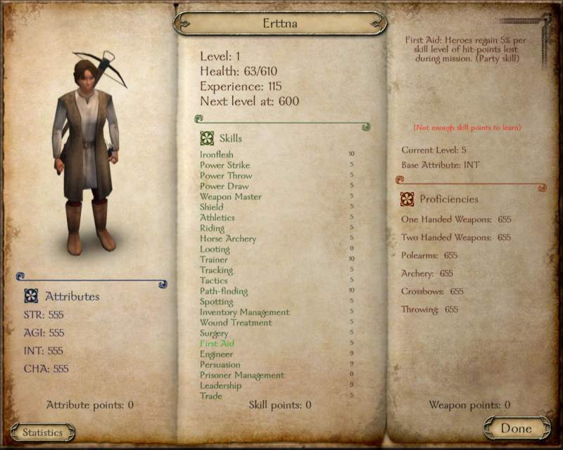 Mount and Blade Warband God mode character