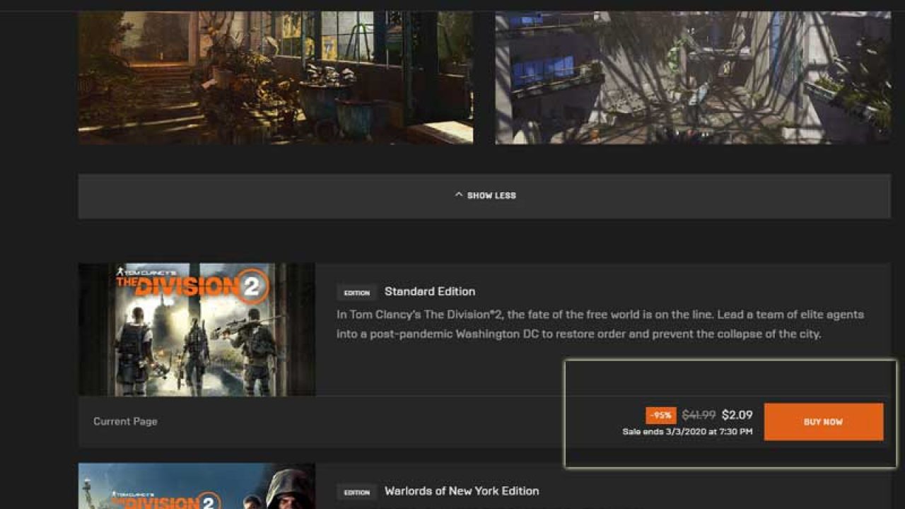 Download Division 2 Pc For Almost Free Epic Store Limited Time Sale
