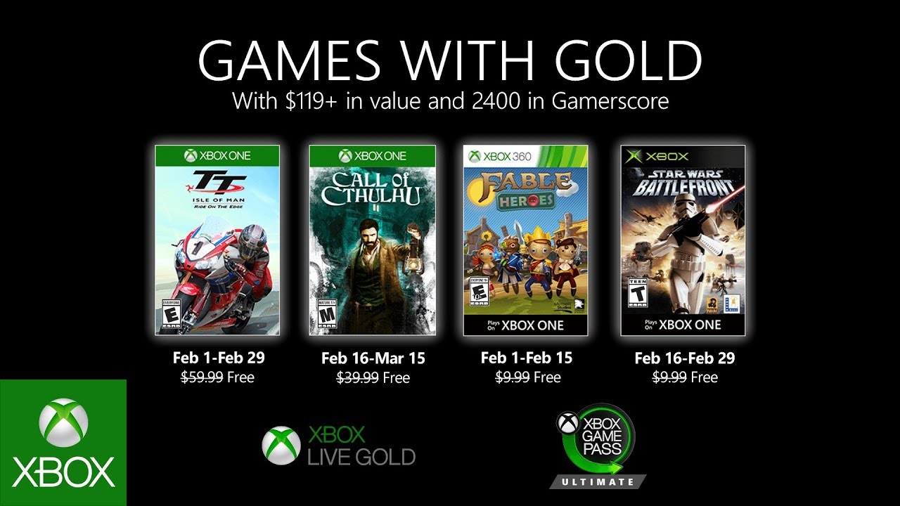 Xbox Games With Gold Free Games For February 2020