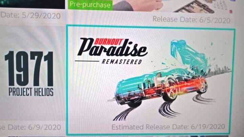 Burnout Paradise Remastered Switch Release Date