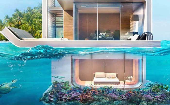 Underwater modern house aesthetic