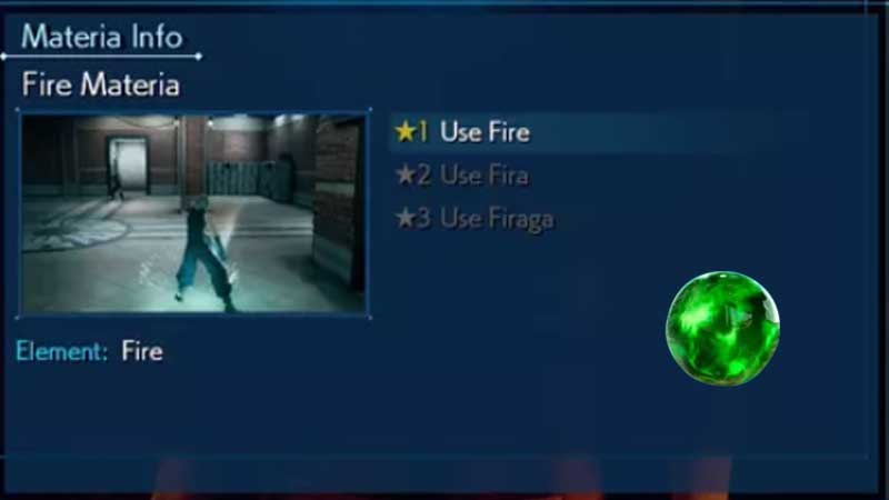 FF7 Remake Fire Materia