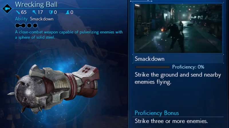 FF7 Remake Unlock Wrecking Ball Weapon