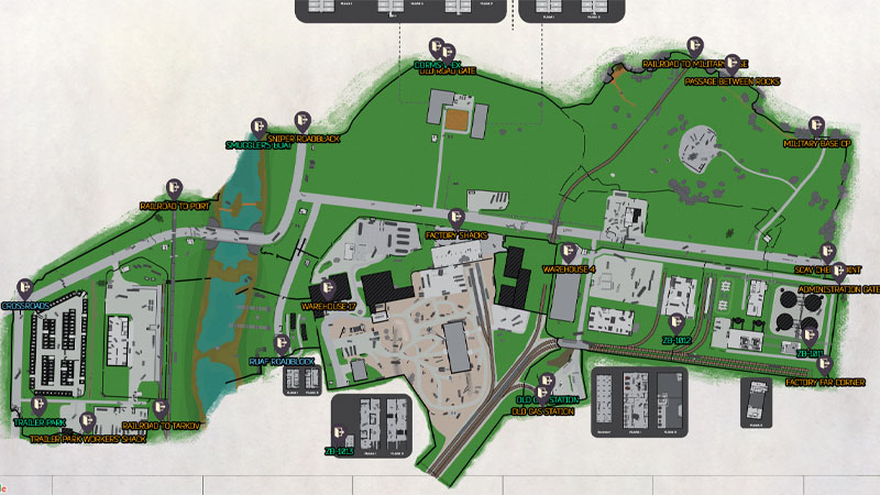 Escape From Tarkov Customs Map Extraction Points