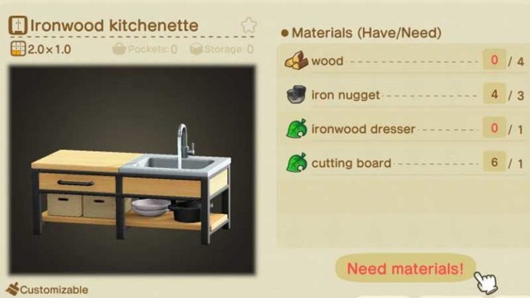 How To Get An Ironwood Kitchenette In Animal Crossing New Horizons   How To Get The Ironwood Kitchenette Diy Recipe 768x432 