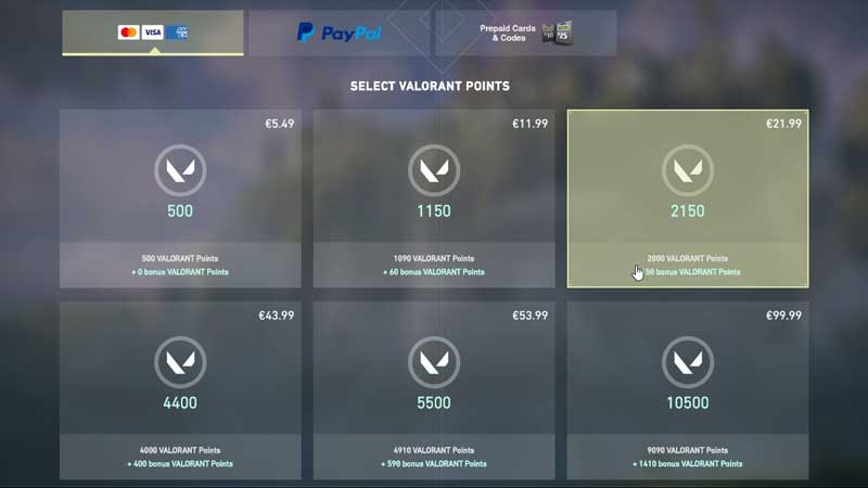 how to buy valorant points