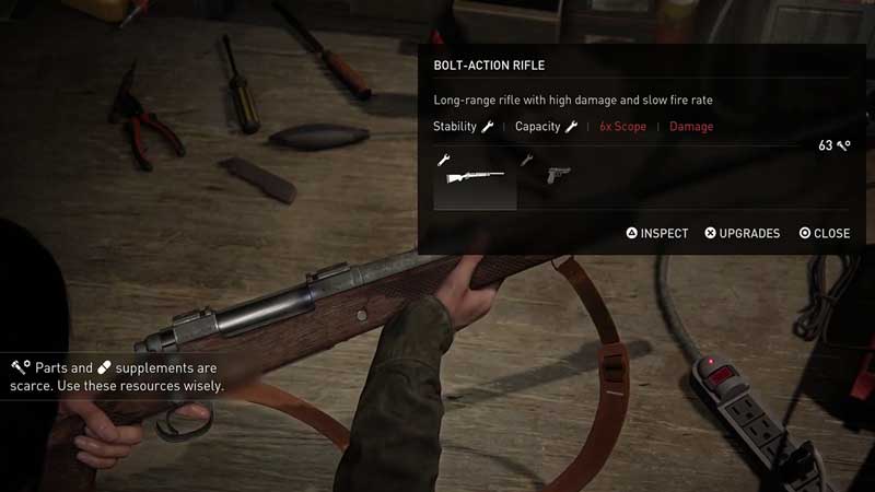 TLOU2 Weapons Upgrade
