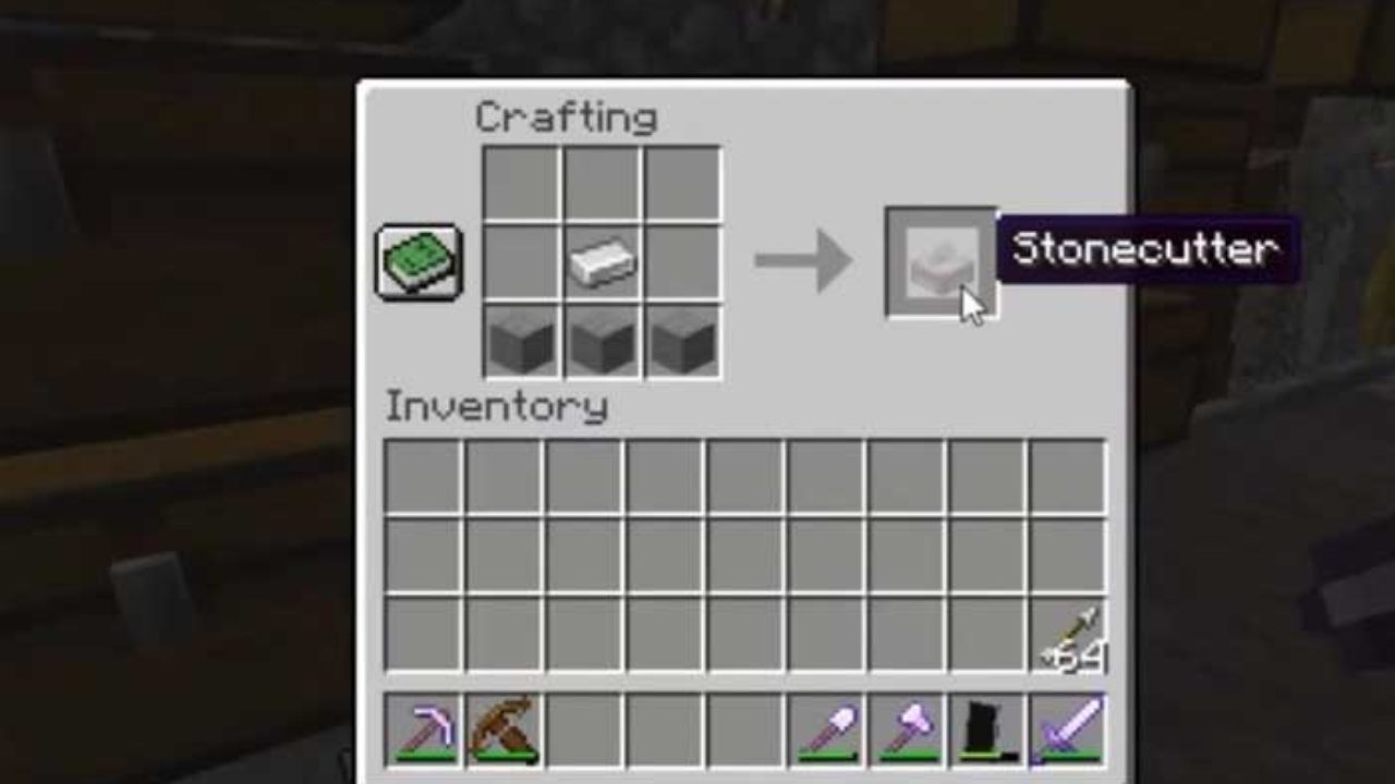 how to make a stonecutter in minecraft pe
