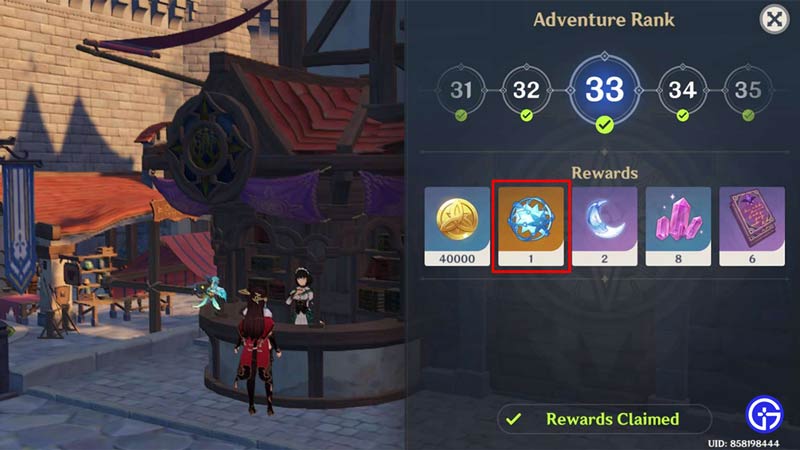 claim adventure rank rewards