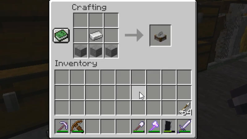 Stonecutter Recipe in Crafting Table