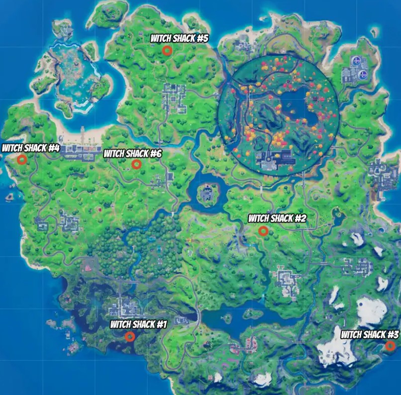 Fortnitemares Witch Shack Locations guide
