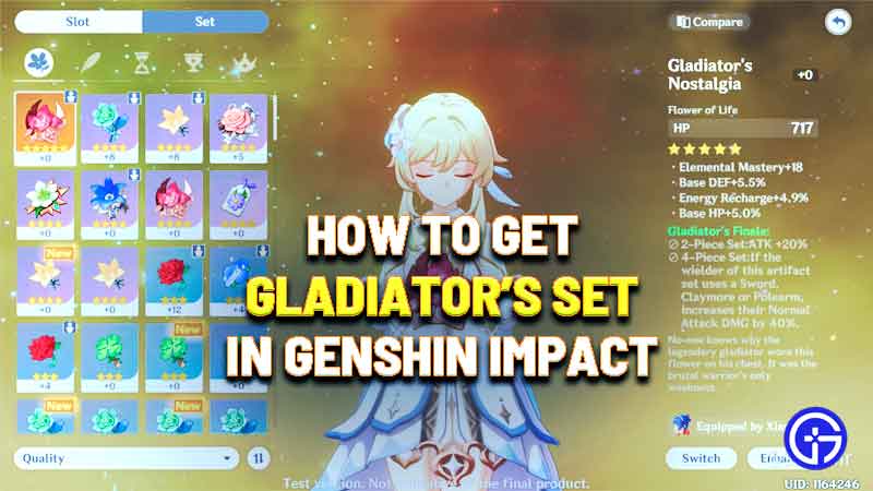 how to get gladiators set in genshin impact