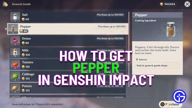 how to get pepper in genshin impact