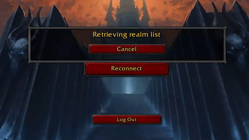 how to fix wow shadowlands stuck on retrieving realms list error