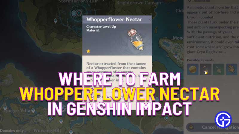 where to farm whopperflower nectar in genshin impact