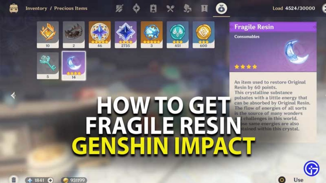 How to use fragile resin genshin impact