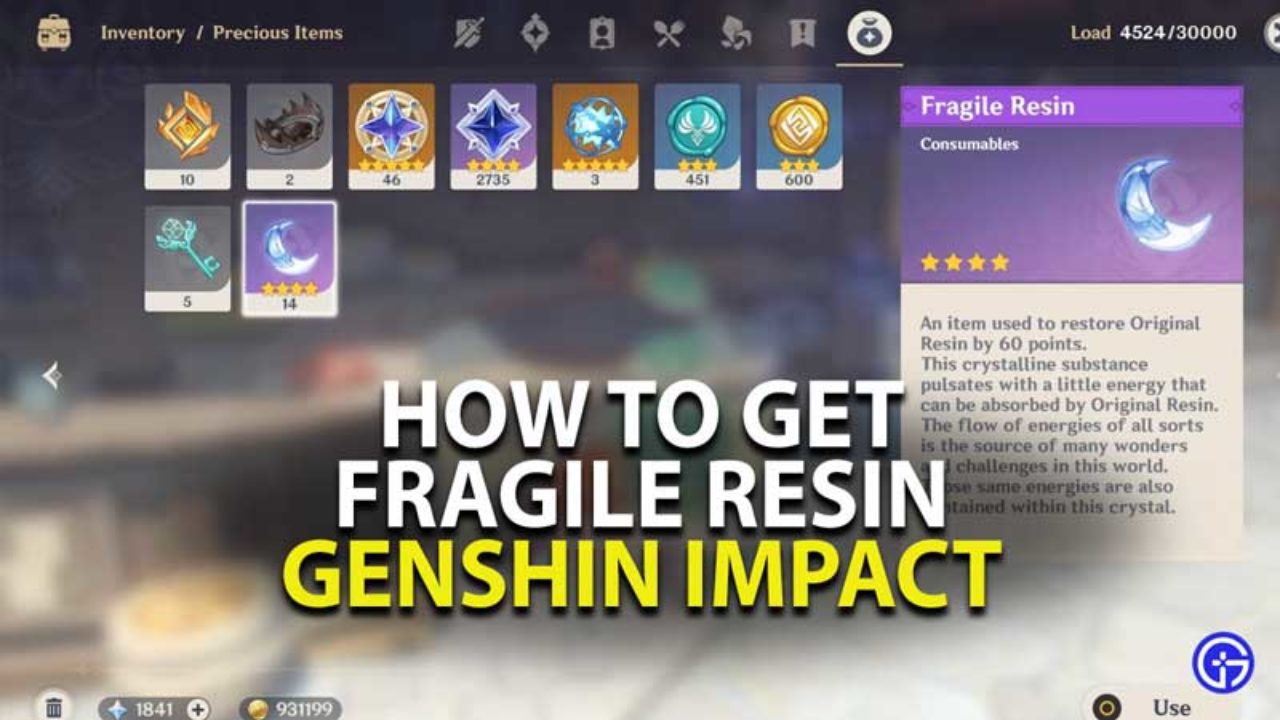 How to use fragile resin genshin impact | Acquaint