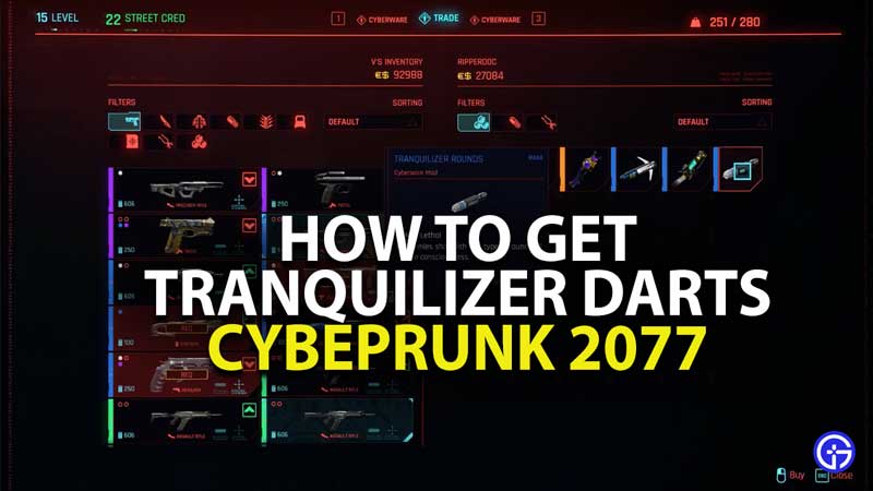 how to get tranquillizer darts for projectile launch systems in cyberpunk 2077