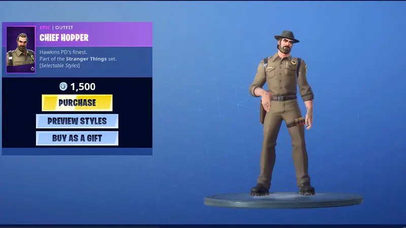 Fortnite Rarest Skins Chief Hopper