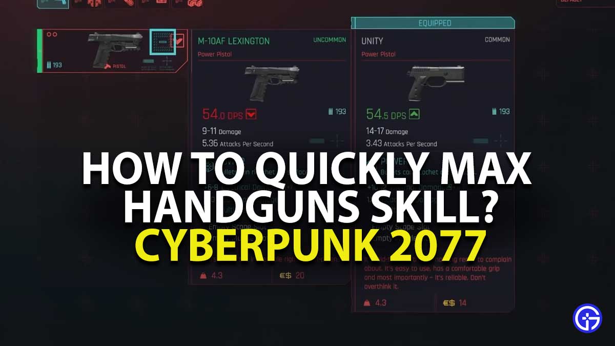 Cyberpunk 2077 Handgun Level Up Glitch