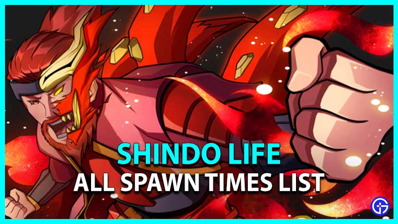 Hora de spawn de todos los objetos, Wiki Shindo Life ES