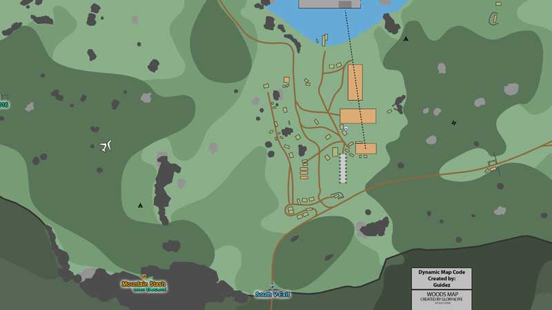 detailed map of woods escape from tarkov