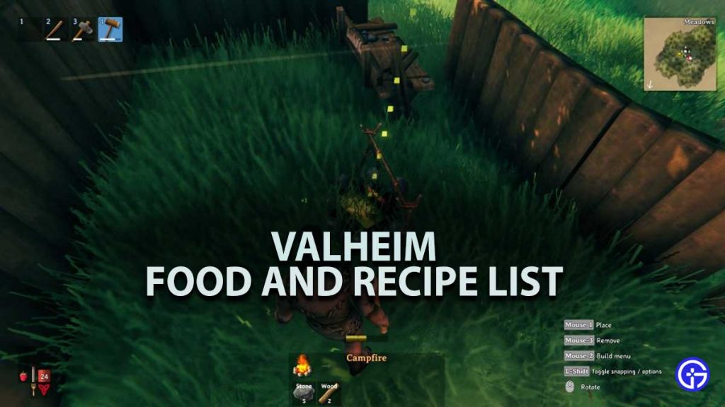 Valheim Food Recipe List