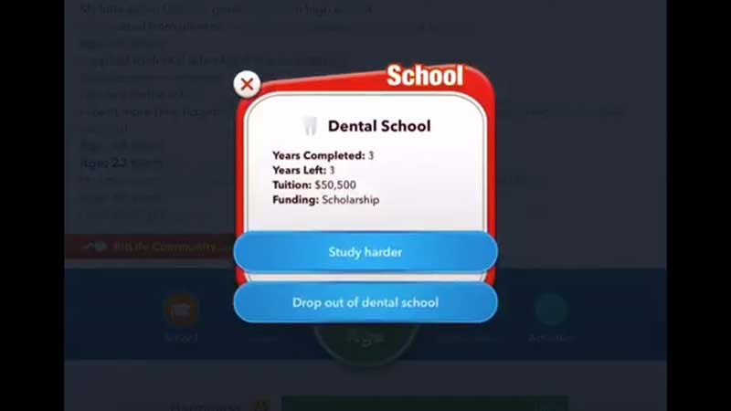 how to become a Dentist in Bitlife