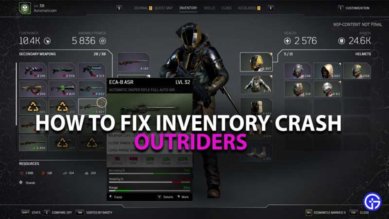 How To Fix Outriders Inventory Crashing Issue Here Are Two Ways - roblox inventory not closing fix