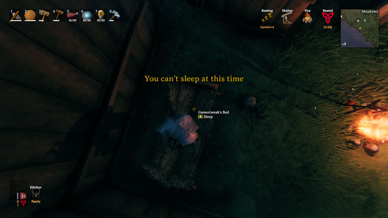 You cant sleep at this time in Valheim