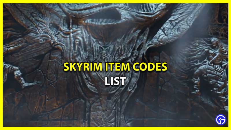 Skyrim Item Codes List