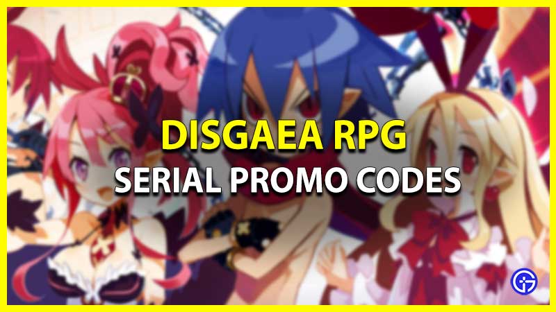 Disgaea RPG Serial Promo Codes
