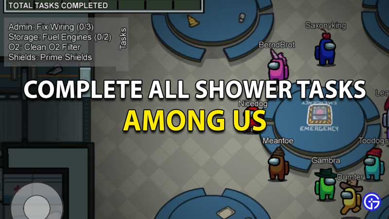 Among Us All Shower Tasks