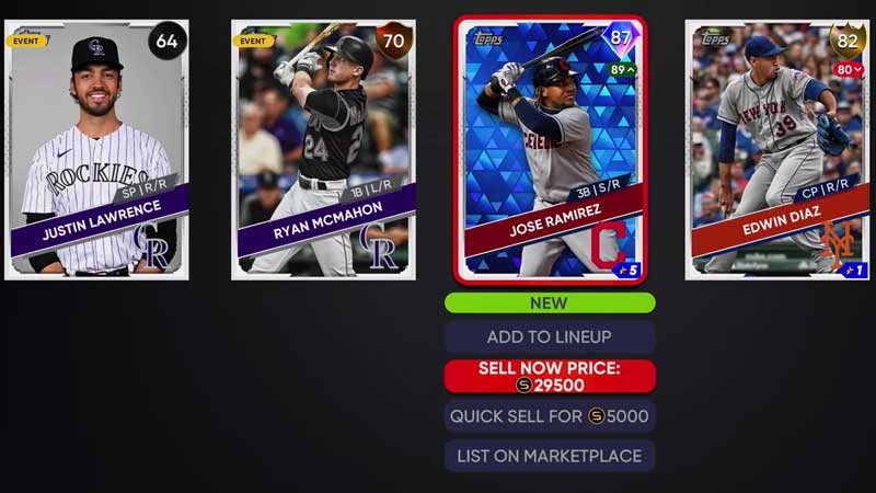 MLB The Show 21: Buy And Sell Player Cards