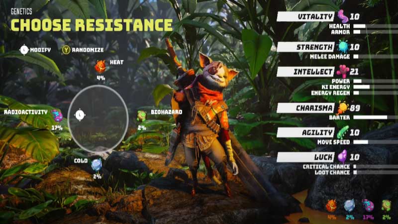 How to create character in Biomutant
