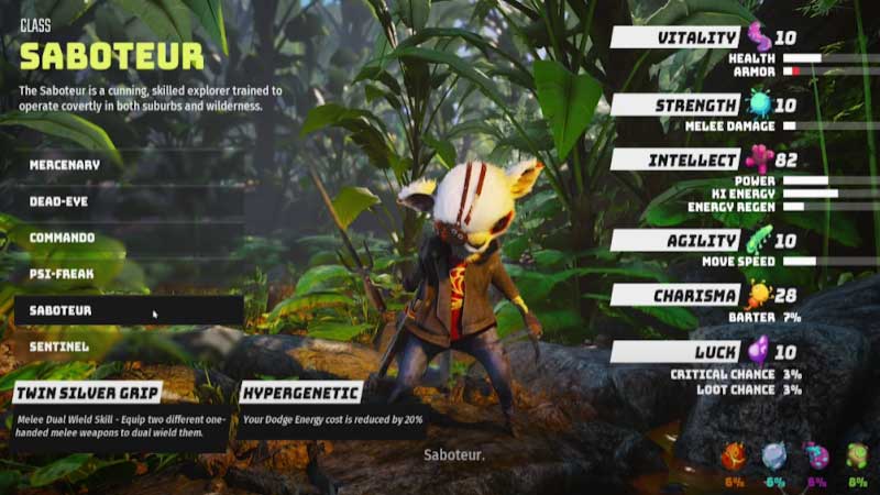all about the saboteur class in Biomutant 2