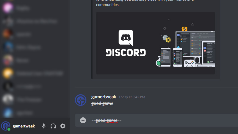 Cross Out Text Discord