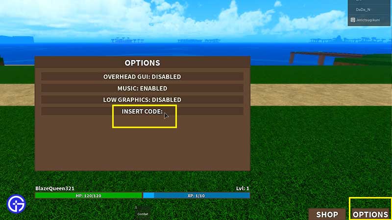 How to Redeem Codes in Roblox Project: One Piece