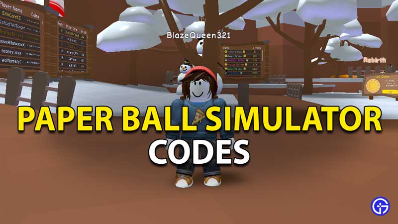paper ball simulator codes