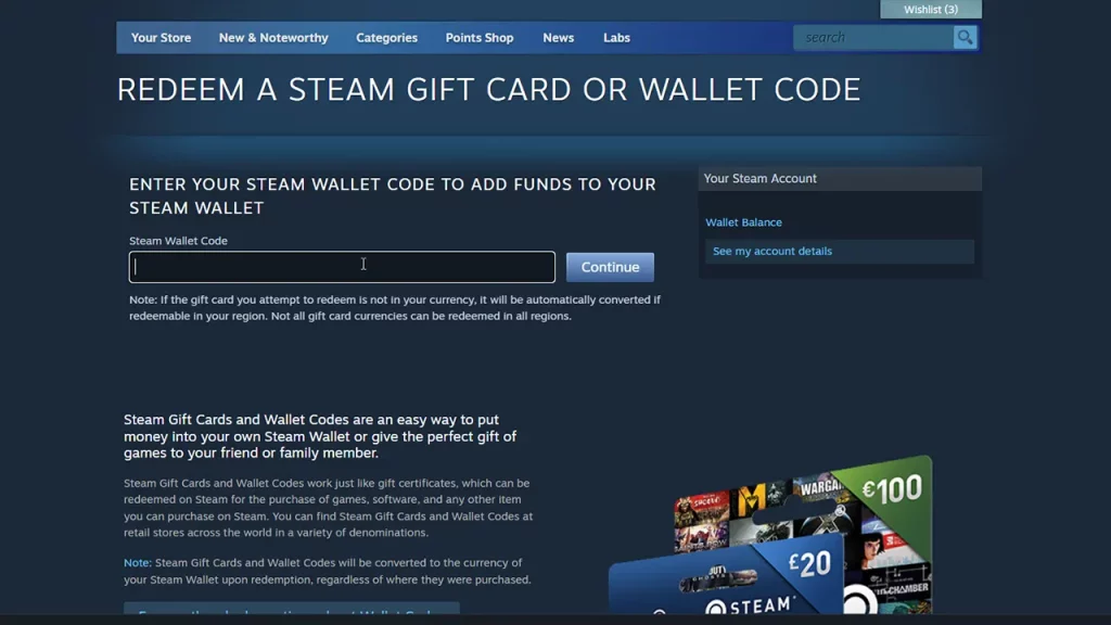 How to Redeem Steam Codes to Add Funds to Wallet