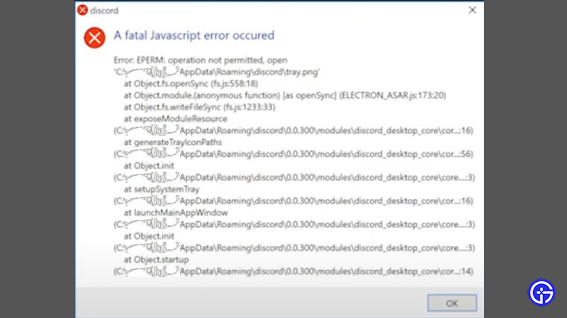Javascript Error Discord Fix