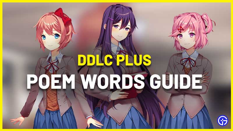 DDLC Plus Poem Words Guide