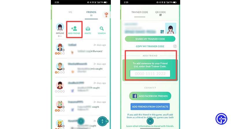 how to invite add using pokemon go friends code 
