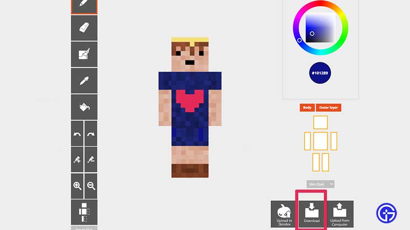 how to make minecraft skin