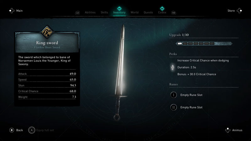 AC Valhalla Ring Sword